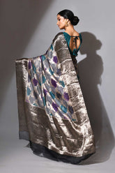 Rangkat Pure Kota Check Banarasi Handloom Saree